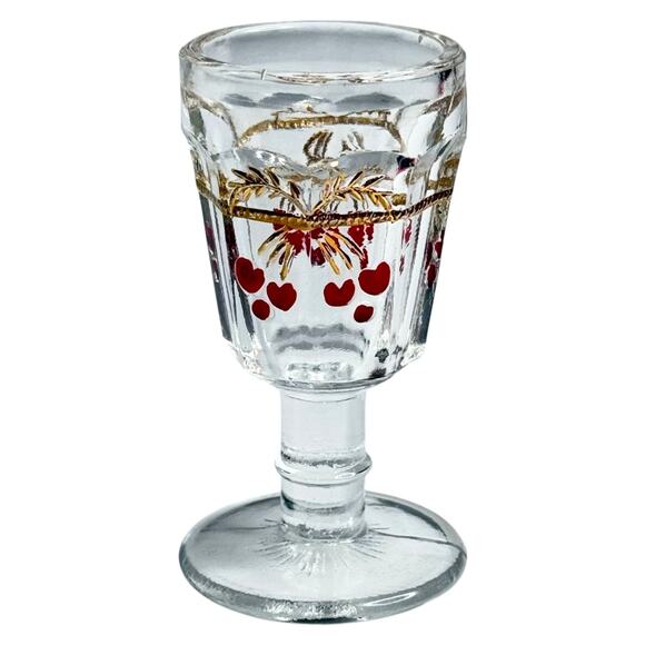 VTG American Girl Samantha Victorian Lemonade Mosser Glass GOBLET 3" Water Glass - Picture 1 of 5